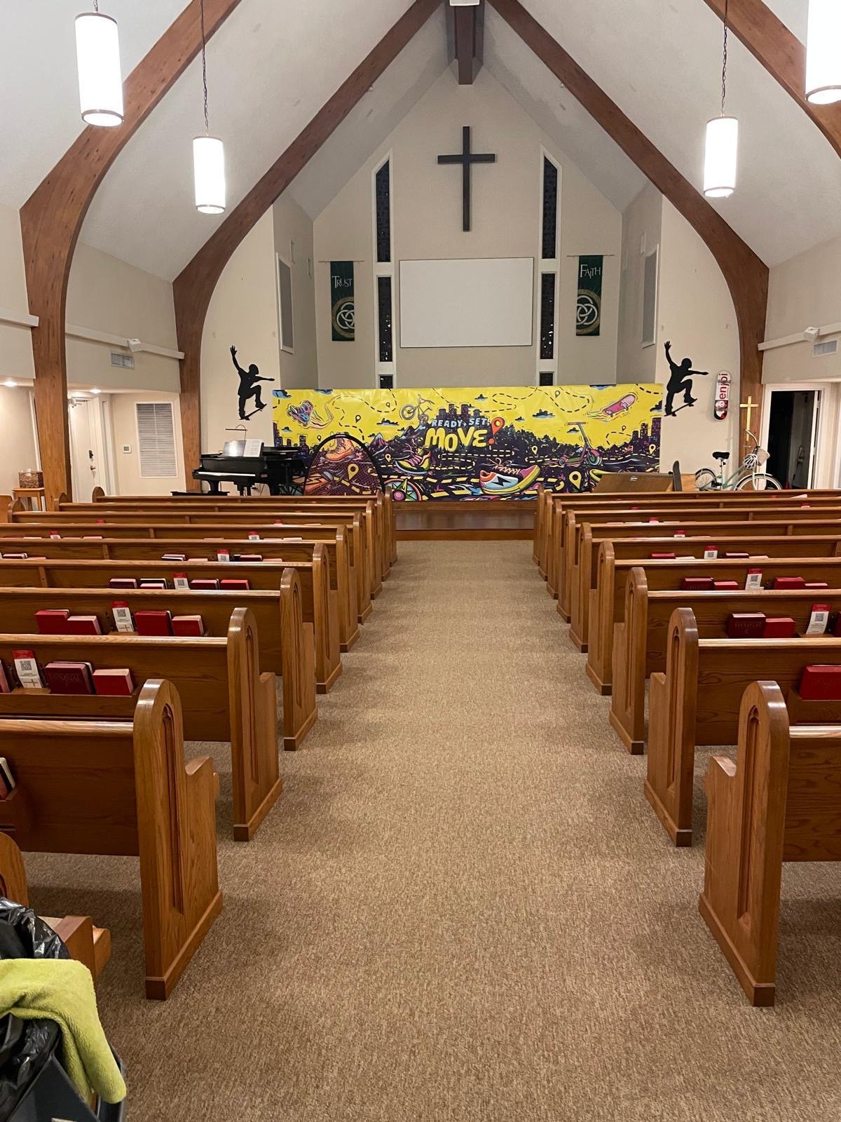 Dust-free and organized living room with vacuumed carpets and polished surfaces